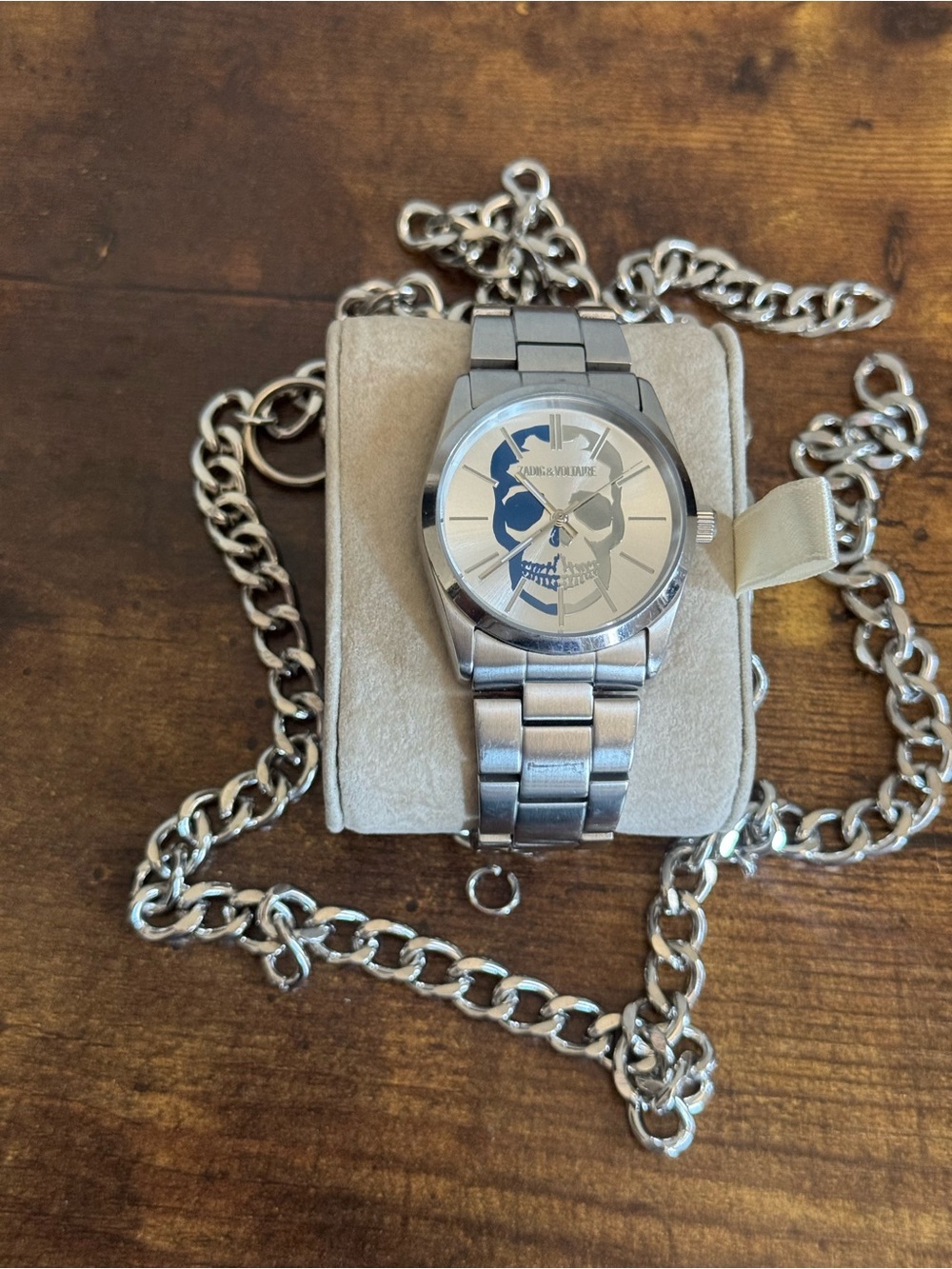 Zadig & Voltaire Stainless Steel With Blue and Grey Skull ZV1001 Unisex